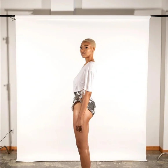 New with tags Char Workroom silver metallic high-cut cheeky short - Picture 3 of 4